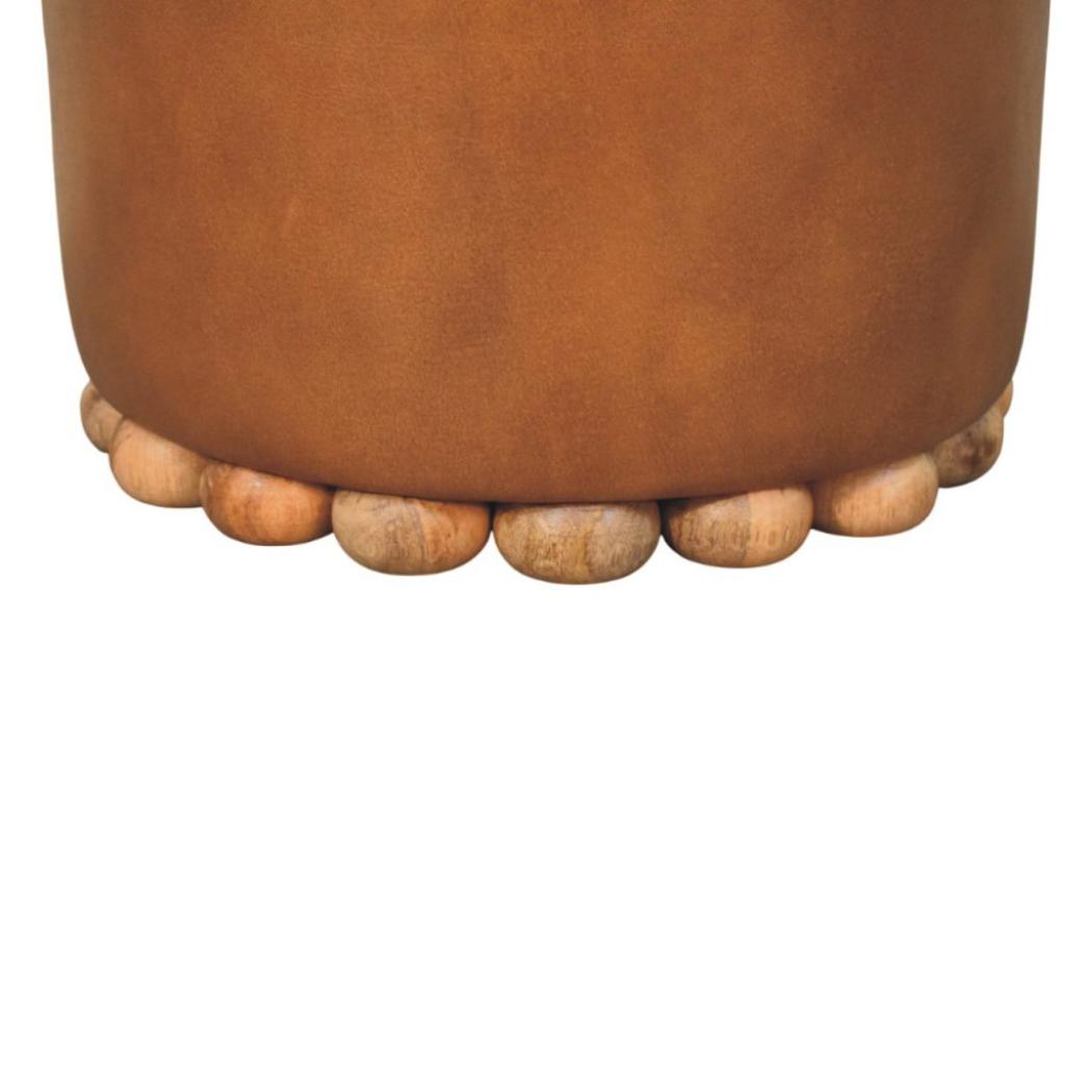 Bola Leather Stool | Leather Texture | Accent Seating