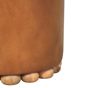 Bola Leather Stool | Leather Texture | Accent Seating