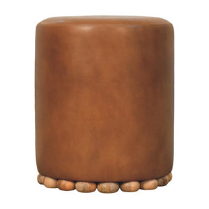 Bola Leather Stool | Leather Texture | Accent Seating