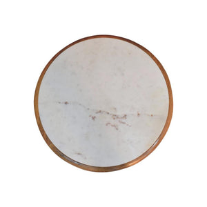 Bola Round Coffee Table | Solid Mango Wood | Marble Top | Oakish Finish