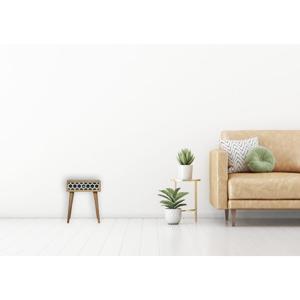 Bone Inlay Bedside Table | Distinctive Detail | Versatile Home Furniture