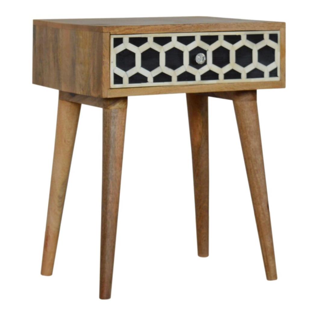 Bone Inlay Bedside Table | Distinctive Detail | Versatile Home Furniture