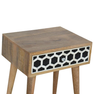 Bone Inlay Bedside Table | Distinctive Detail | Versatile Home Furniture