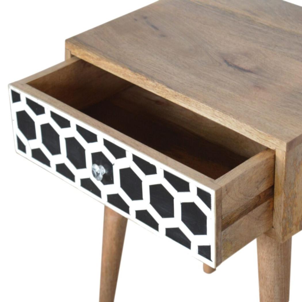 Bone Inlay Bedside Table | Distinctive Detail | Versatile Home Furniture