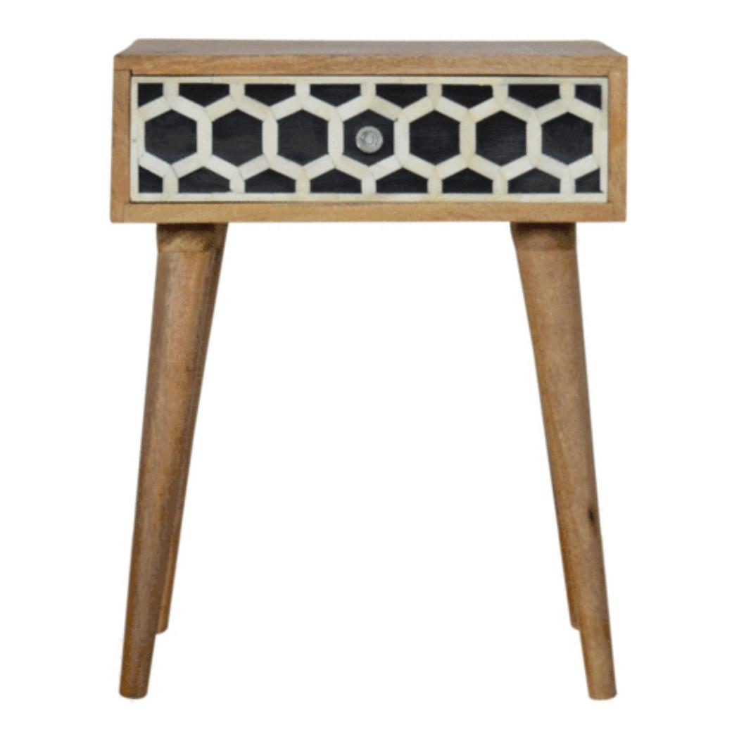 Bone Inlay Bedside Table | Distinctive Detail | Versatile Home Furniture