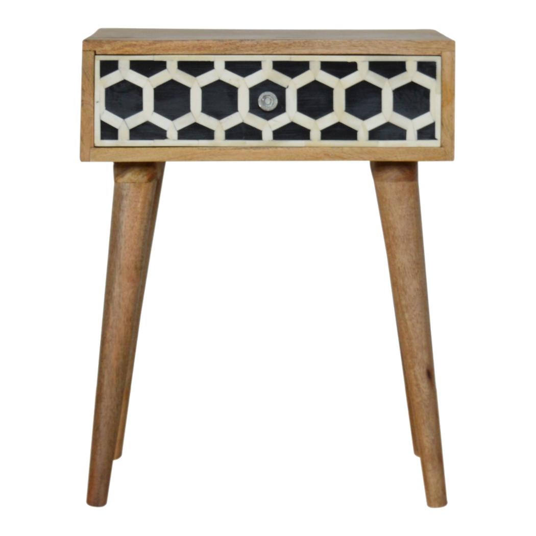 Bone Inlay Bedside Table | Distinctive Detail | Versatile Home Furniture