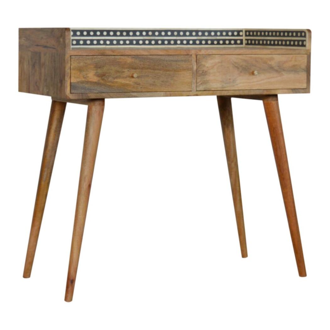 Bone Inlay Gallery Console Table | Handcrafted Pattern | Decorative Hallway Furniture