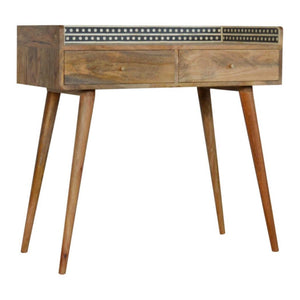 Bone Inlay Gallery Console Table | Handcrafted Pattern | Decorative Hallway Furniture