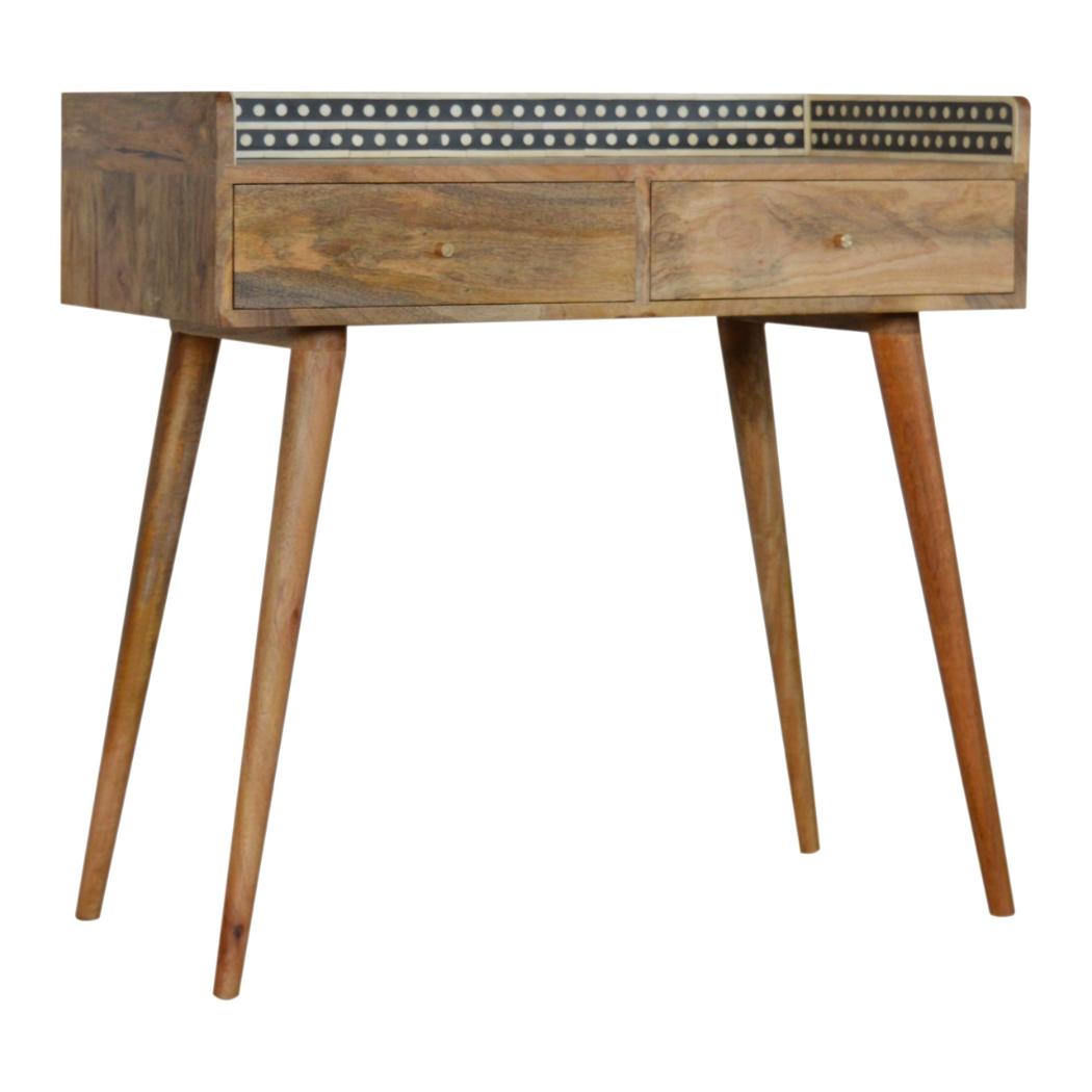 Bone Inlay Gallery Console Table | Handcrafted Pattern | Decorative Hallway Furniture