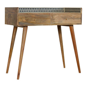 Bone Inlay Gallery Console Table | Handcrafted Pattern | Decorative Hallway Furniture