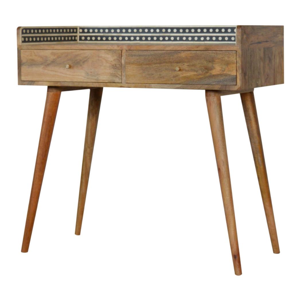 Bone Inlay Gallery Console Table | Handcrafted Pattern | Decorative Hallway Furniture
