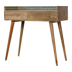 Bone Inlay Gallery Console Table | Handcrafted Pattern | Decorative Hallway Furniture