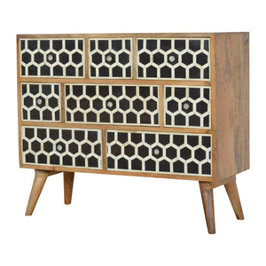 Bone Inlay Storage Chest | Decorative Pattern | Statement Home Storage