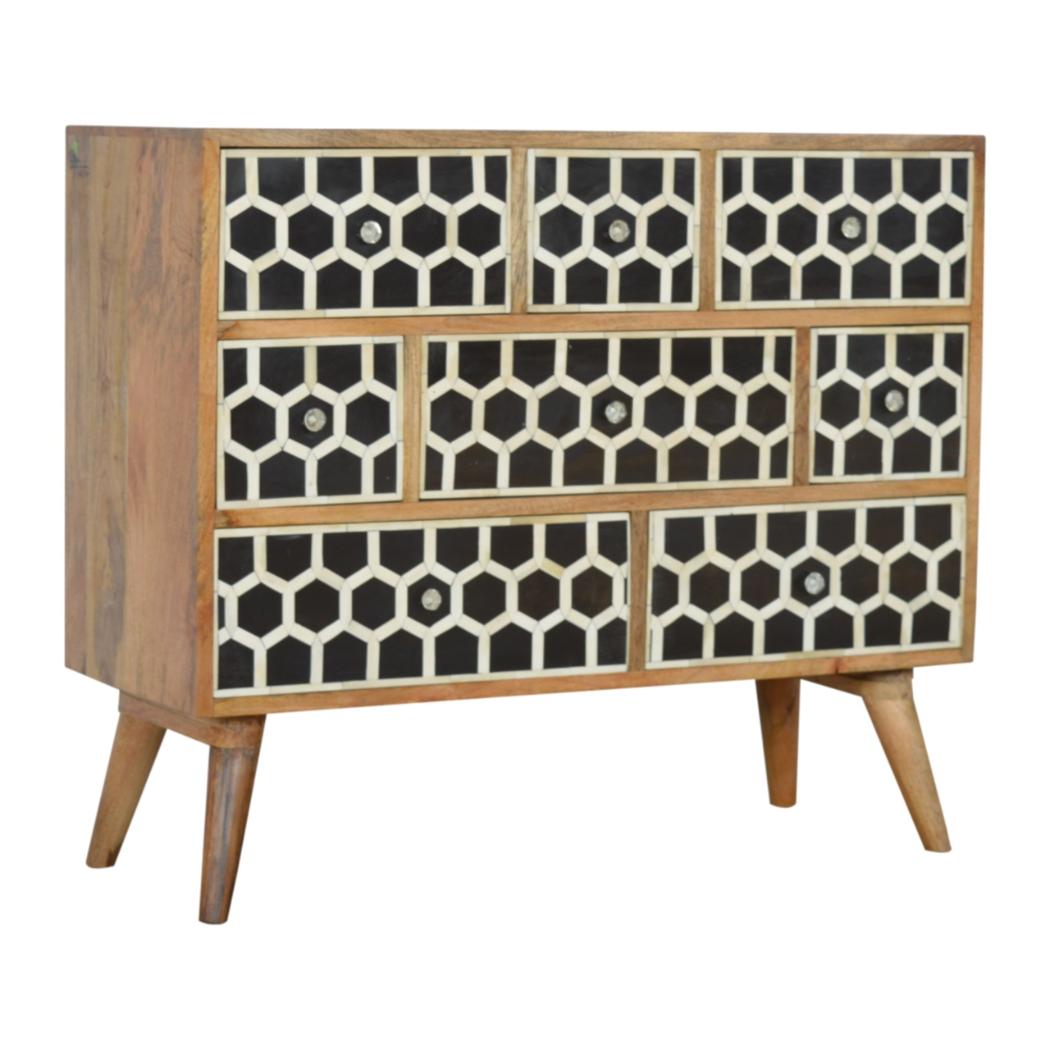 Bone Inlay Storage Chest | Decorative Pattern | Statement Home Storage