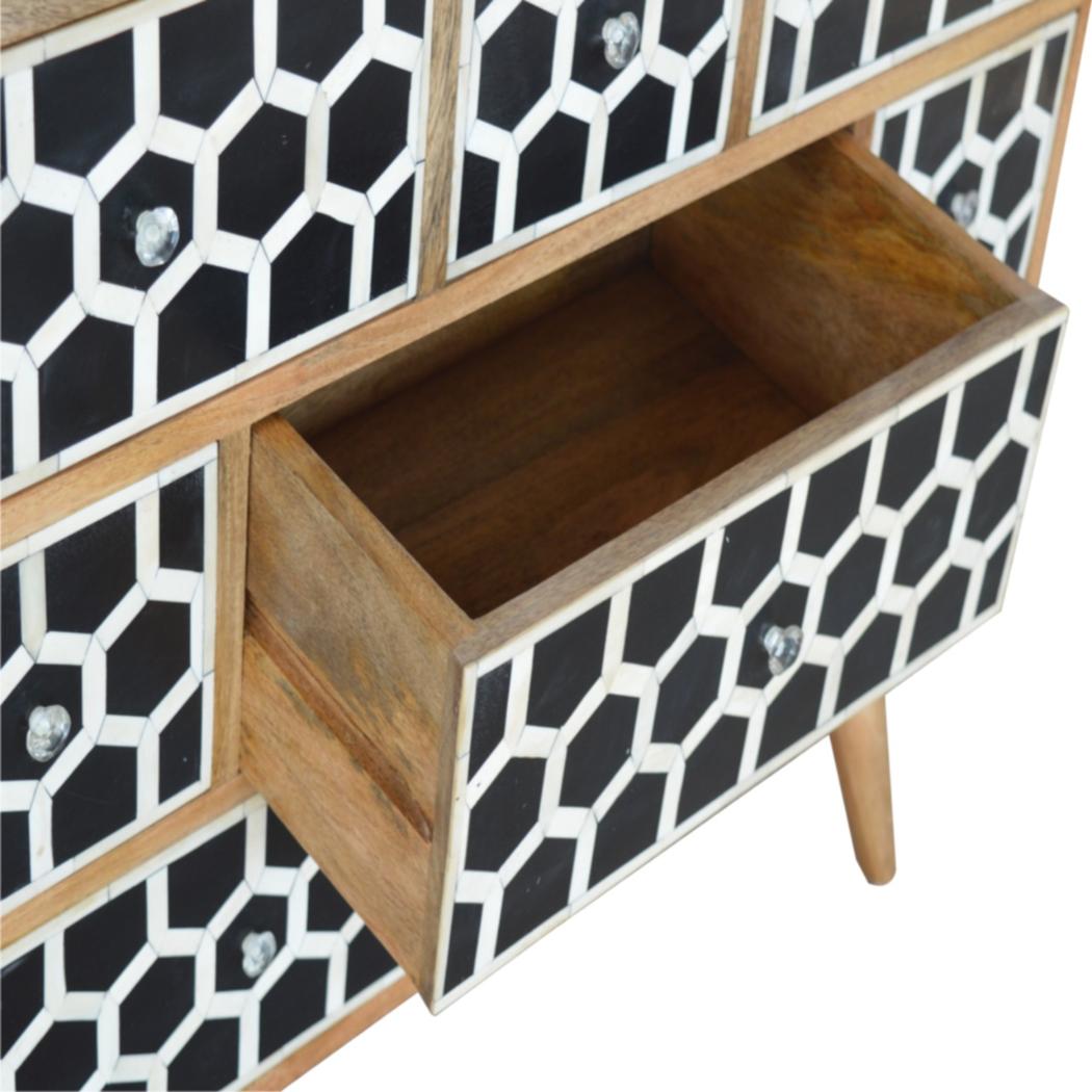 Bone Inlay Storage Chest | Decorative Pattern | Statement Home Storage