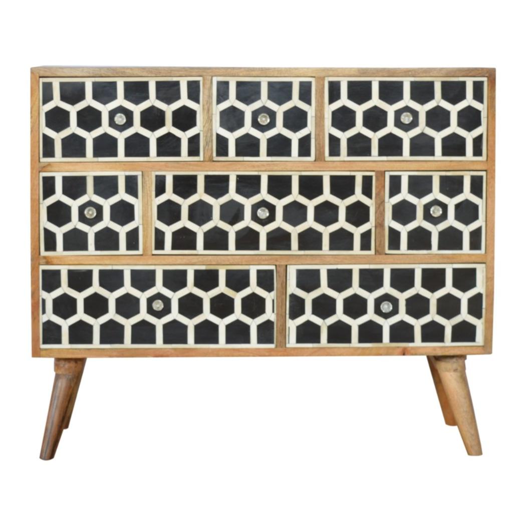 Bone Inlay Storage Chest | Decorative Pattern | Statement Home Storage