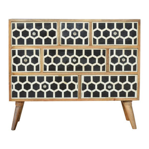 Bone Inlay Storage Chest | Decorative Pattern | Statement Home Storage