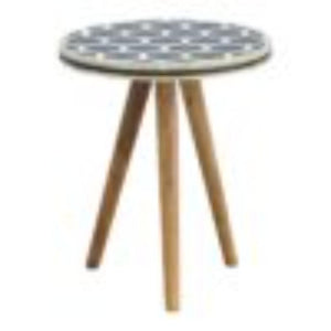 Bone Inlay Tripod Stool | Handcrafted Pattern | Three-Leg Accent Seating