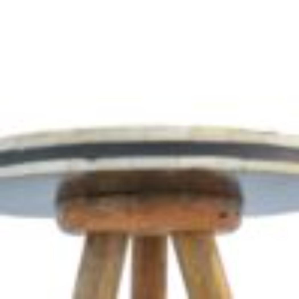 Bone Inlay Tripod Stool | Handcrafted Pattern | Three-Leg Accent Seating