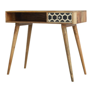 Bone Inlay Writing Desk | Decorative Pattern | Statement Home Office Table