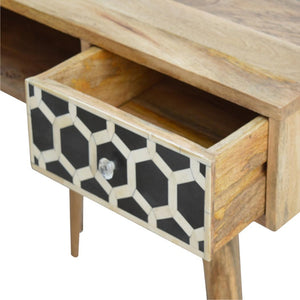 Bone Inlay Writing Desk | Decorative Pattern | Statement Home Office Table