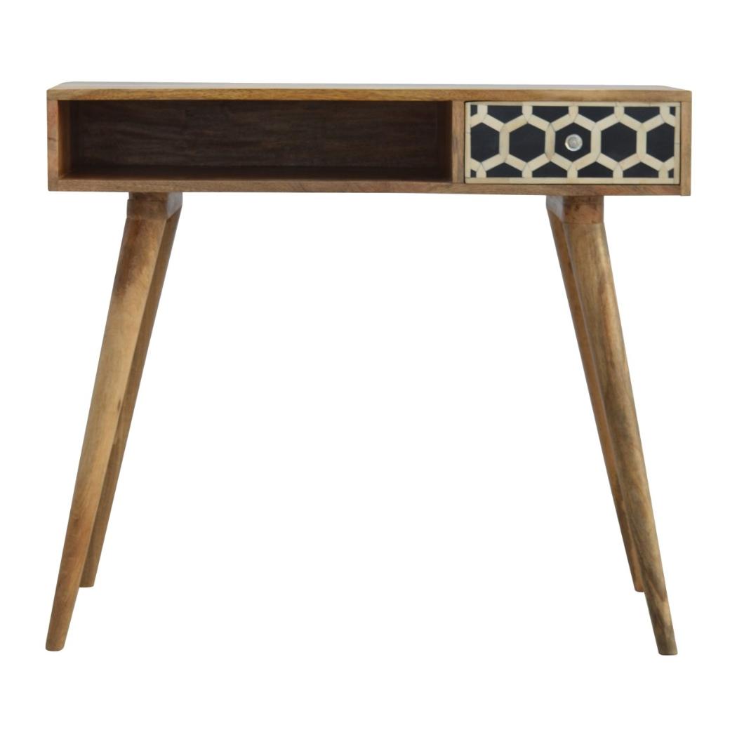 Bone Inlay Writing Desk | Decorative Pattern | Statement Home Office Table