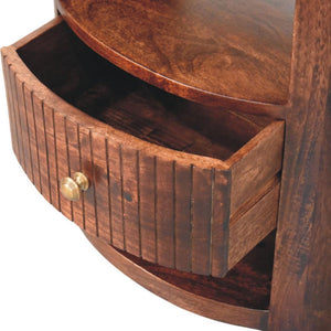 Bordeaux Bedside Table | Solid Mango Wood | Chestnut Finish | Compact Bedroom Storage