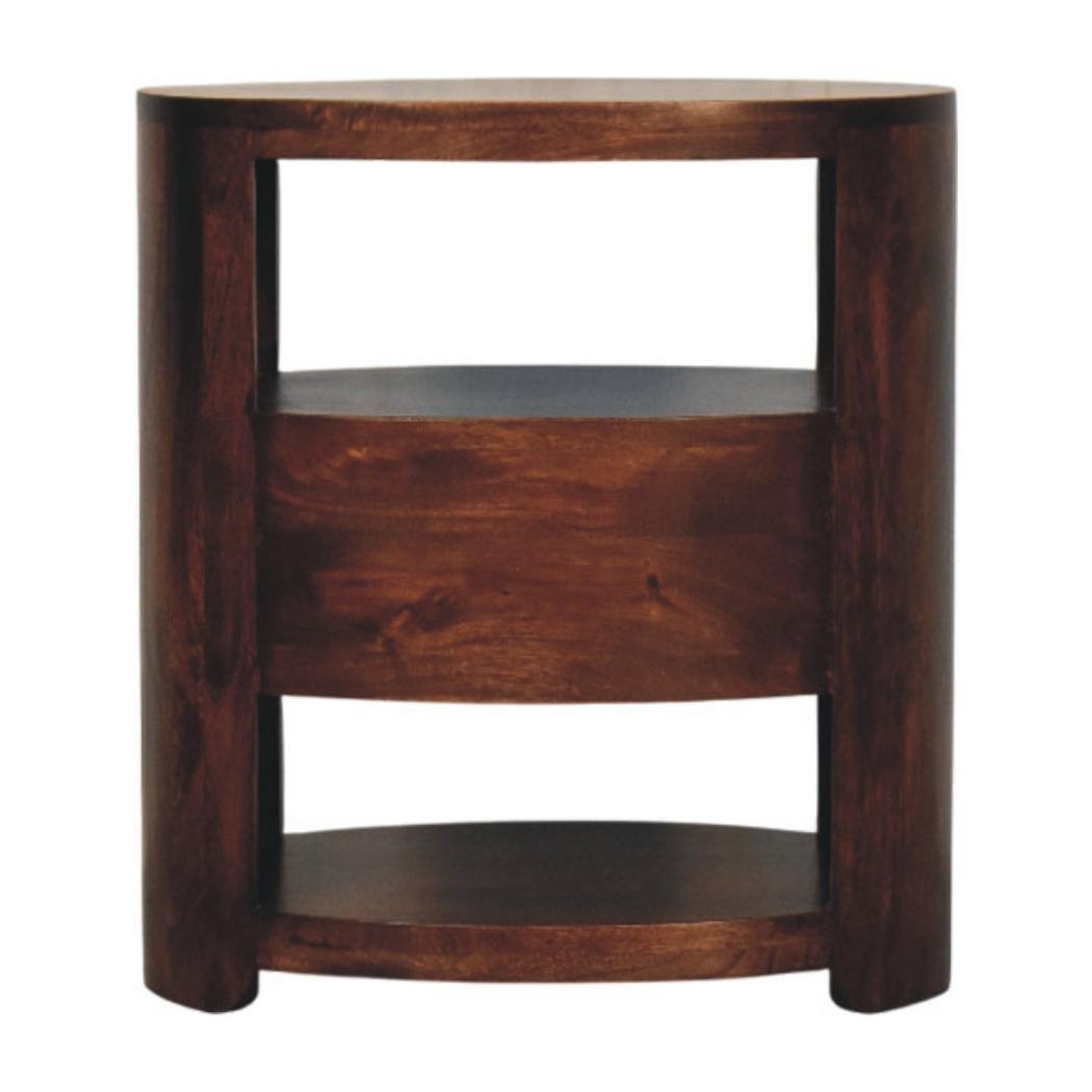 Bordeaux Bedside Table | Solid Mango Wood | Chestnut Finish | Compact Bedroom Storage