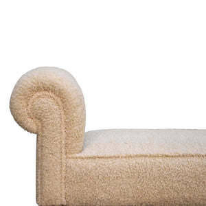 Bouclé Cream Bench | Textured Upholstery | Bedroom & Living Room Seating