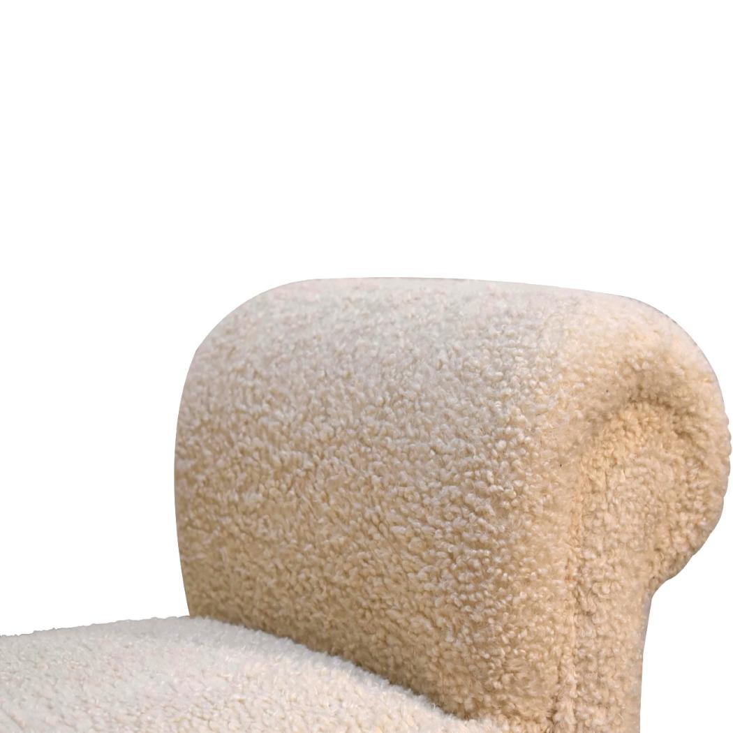Bouclé Cream Bench | Textured Upholstery | Bedroom & Living Room Seating