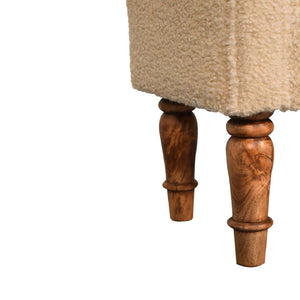 Bouclé Cream Bench | Textured Upholstery | Bedroom & Living Room Seating