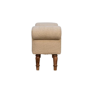 Bouclé Cream Bench | Textured Upholstery | Bedroom & Living Room Seating