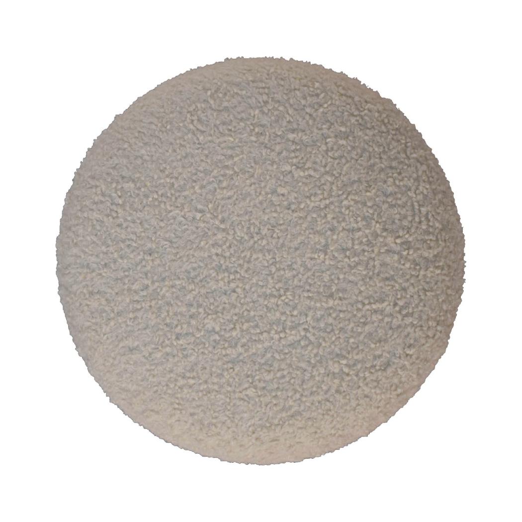 Bouclé Cream Round Footstool | Textured Upholstery | Compact Accent Stool