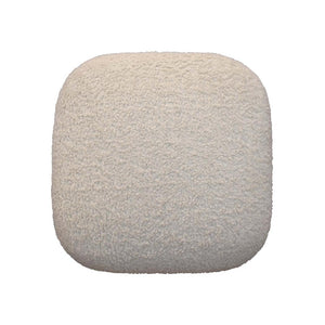 Bouclé Cream Square Footstool | Textured Upholstery | Compact Accent Stool