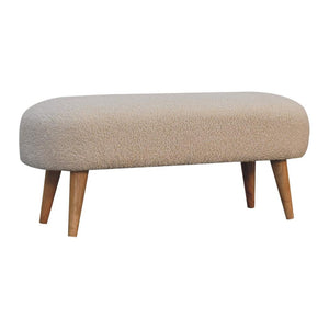 Bouclé Hallway Bench | Upholstered Entryway Seat | Soft Textured Design