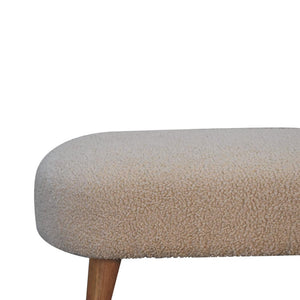 Bouclé Hallway Bench | Upholstered Entryway Seat | Soft Textured Design