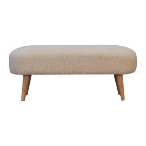 Bouclé Hallway Bench | Upholstered Entryway Seat | Soft Textured Design