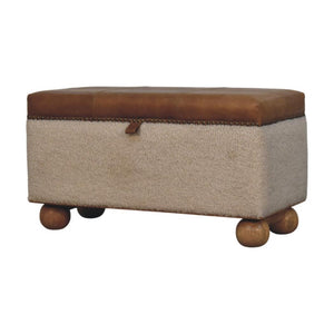Bouclé Lift-Up Storage Ottoman | Textured Upholstery | Hidden Storage