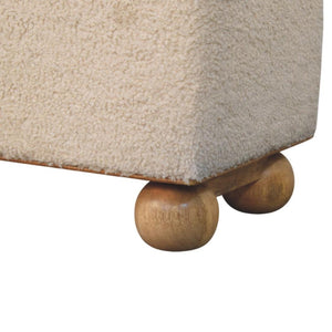 Bouclé Lift-Up Storage Ottoman | Textured Upholstery | Hidden Storage