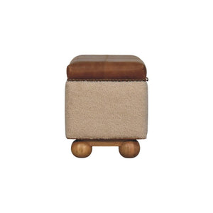 Bouclé Lift-Up Storage Ottoman | Textured Upholstery | Hidden Storage
