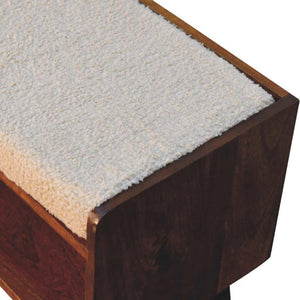 Bouclé Nordic Storage Bench | Cream | Nordic-Inspired Design