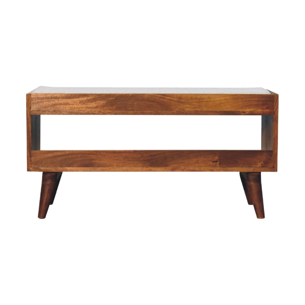 Bouclé Nordic Storage Bench | Cream | Nordic-Inspired Design