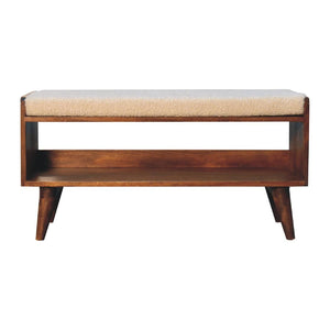 Bouclé Nordic Storage Bench | Cream | Nordic-Inspired Design