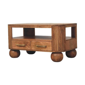 Briarwood Fluted Coffee Table | Textured Timber Living Room Table