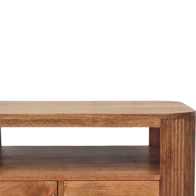 Briarwood Fluted Coffee Table | Textured Timber Living Room Table