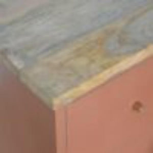 Brick Red Hand-Painted Bedside Table | Solid Mango Wood | Artisan Pattern | Bedroom Storage