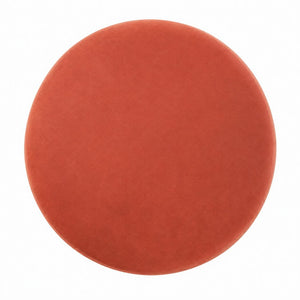Brick Red Upholstered Footstool | Gold Metal Base | Compact Accent Seating