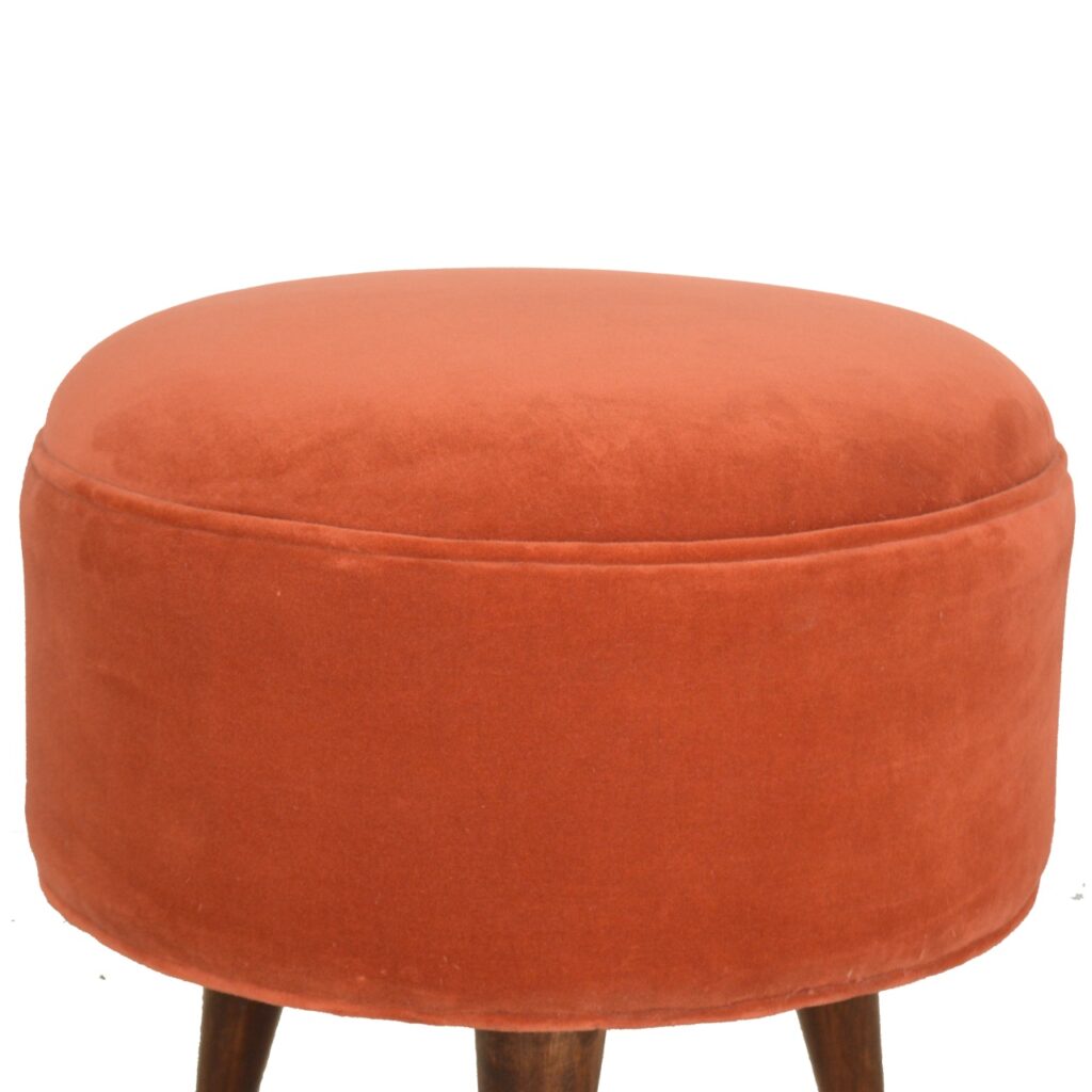 Brick Velvet Nordic Style Footstool | Distinctive Detail | Versatile Home Furniture