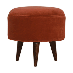 Brick Velvet Nordic Style Footstool | Distinctive Detail | Versatile Home Furniture