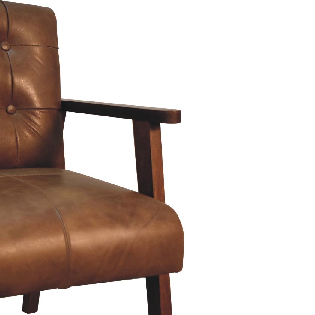 Brown Buffalo Leather Chair | Artisan-Crafted Design